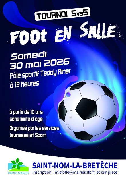 Affiche tournoi de Foot en salle 2026