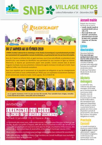 Couverture SNB Village n° 14 décembre 2018
