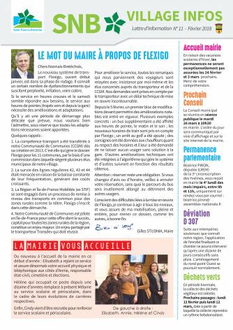 SNB Village infos n° 11 - février 2018