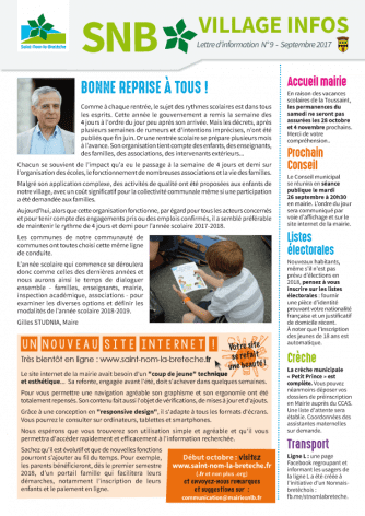 SNB Village infos n° 9